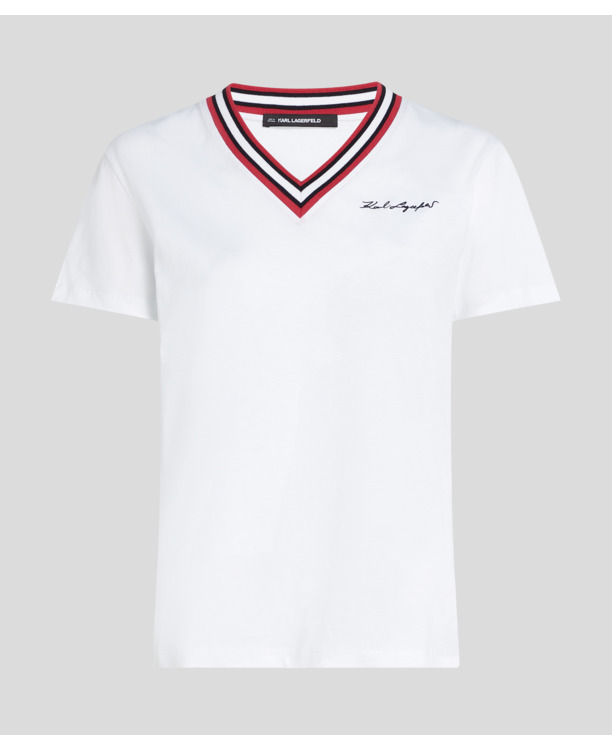 RIB V-NECK SIGNATURE T-SHIRT
