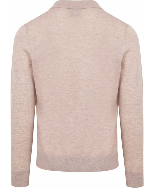 King Essentials The Robert Long Sleeve Poloshirt Merino Beige