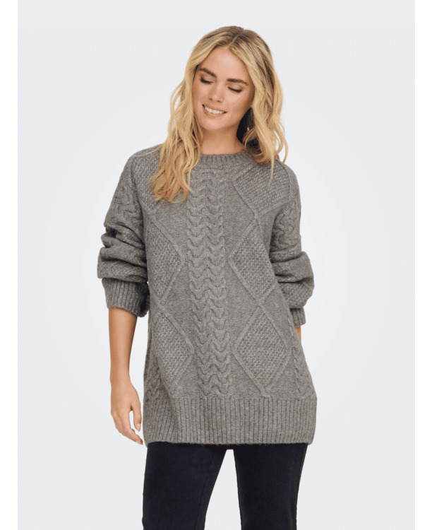 JDYSILJA L/S LONG CABLE PULLOV. KNT