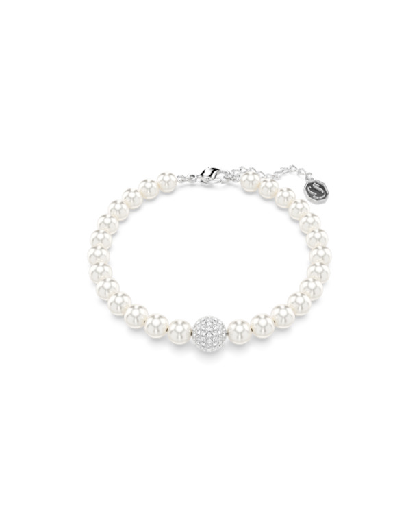 Swa Remix Strand Rhodium shiny Crystal White Pearl