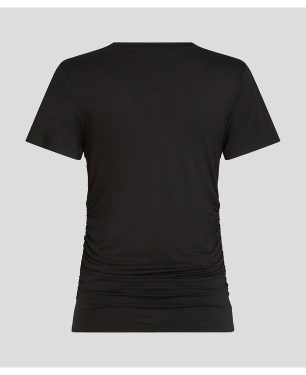 V-NECK RUCHED DETAIL T-SHIRT