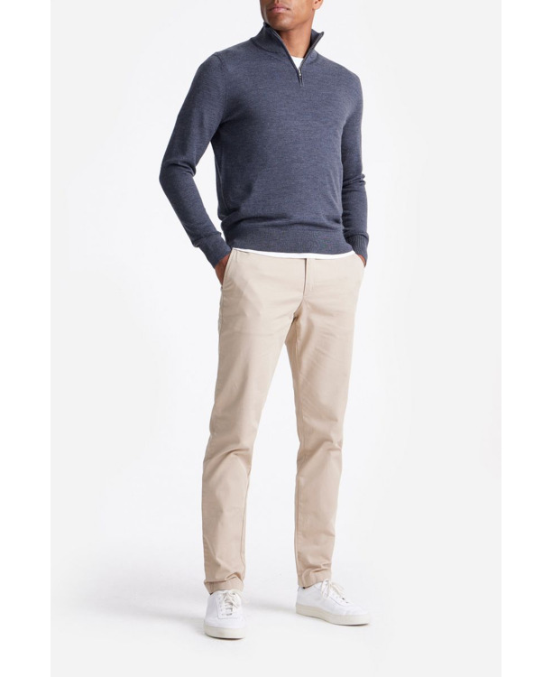 King Essentials The Michael Half Zip Pull Merino Antraciet