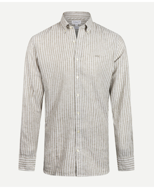 Cotton Linen Stripe Shirt Heren