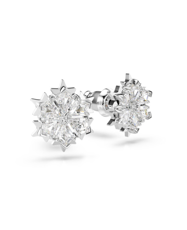 Magic Pierced Earrings Stud MFO Rhodium shiny White