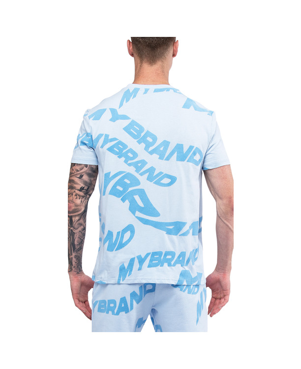 MIJN MERK BLAUWE GOLVEN TSHIRT MANNEN