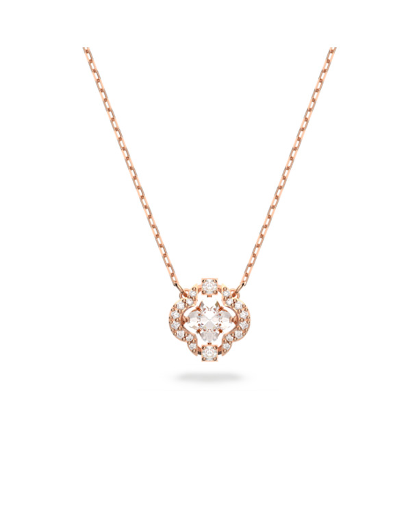 Una Sparkling Dc Necklace Rose Gold shiny White