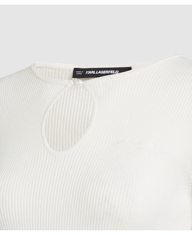 KEYHOLE DETAIL KNIT TOP