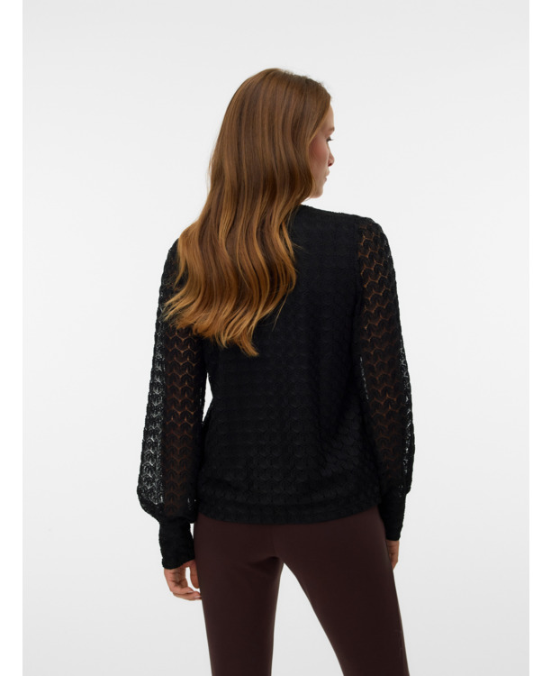 VMBECCA LS V-NECK LACE TOP JRS NOOS