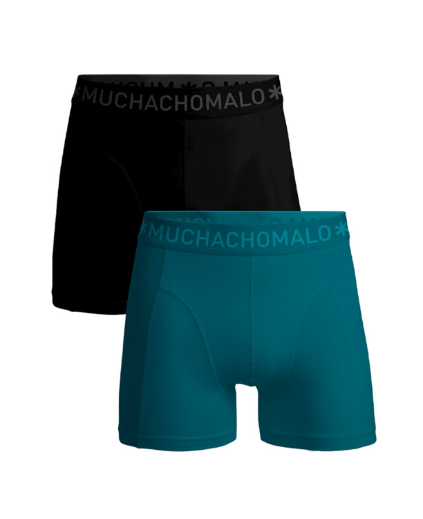 Heren 2-Pack Boxershorts Effen Black/Blue