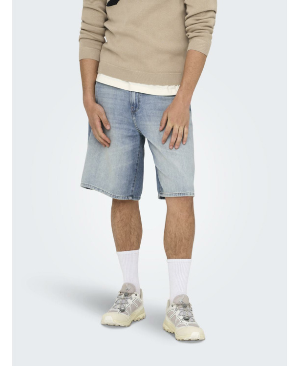 Wide Fit Denim Shorts  Heren