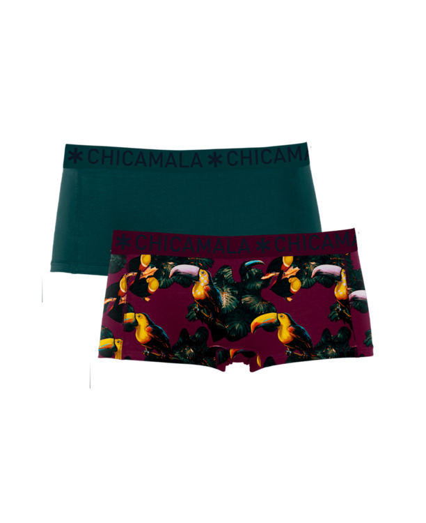 Meisjes 2-pack Boxer Shorts Costarica Print/Blue