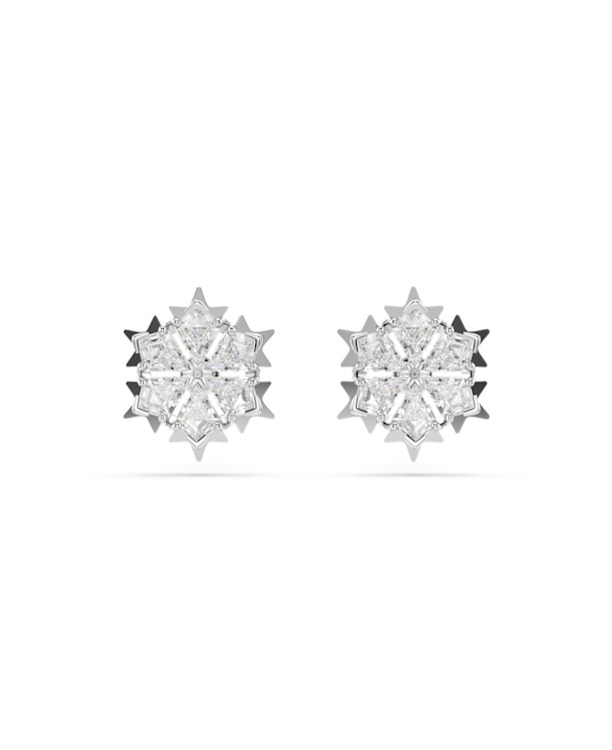 Magic Pierced Earrings Stud MFO Rhodium shiny White