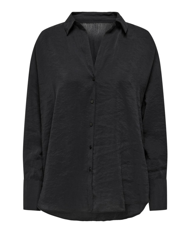 Oversize Fit Shirt Collar Long Sleeves (L/S) Oversized fit overhemd met knoopsluiting en langer op de rug