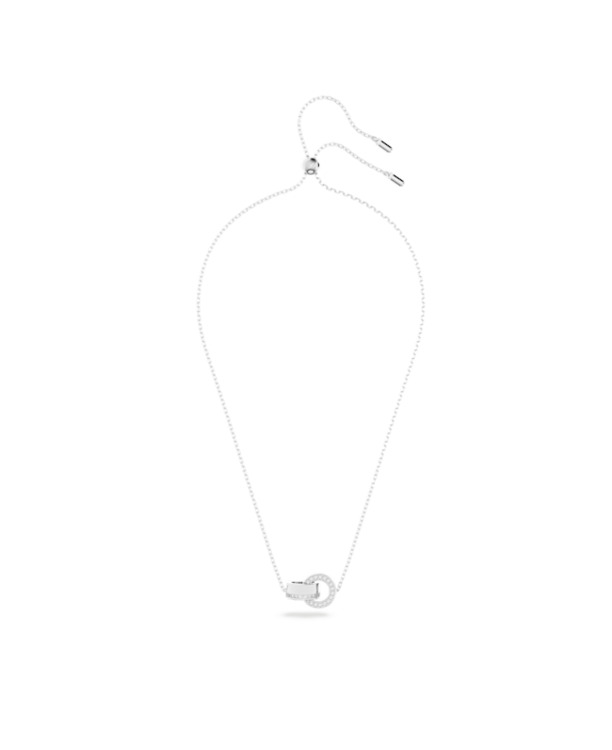 Dextera Round Pendant Small Rhodium shiny Crystal