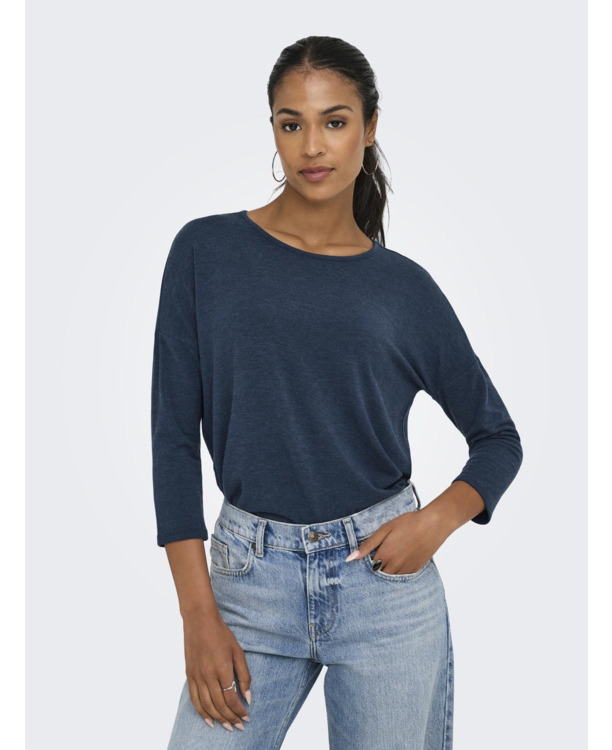 Loose Fit O-Neck 3/4 Sleeves (3/4) Top met ronde hals en 3/4 mouwen voor dagelijks comfort
