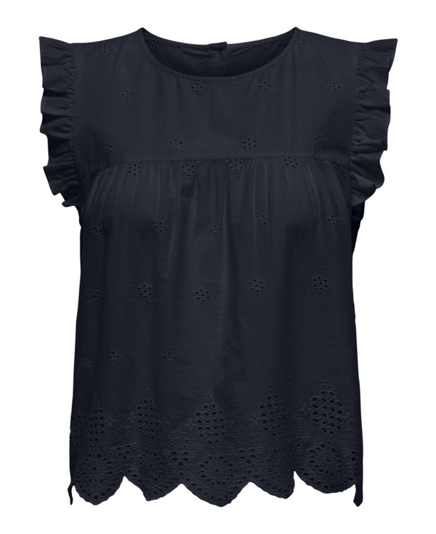 Regular Fit O-Neck Sleeveless (S/L) Chique mouwloze top met O-hals en ruches