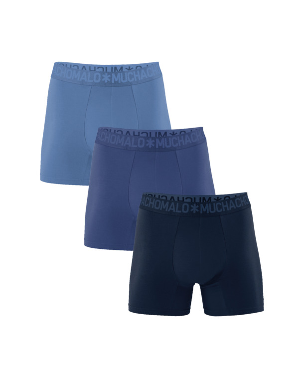 Heren 3-Pack Bamboe Boxershorts Effen Blue/Blue/Blue