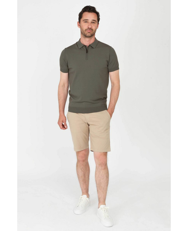 Suitable Half Zip Polo Groen