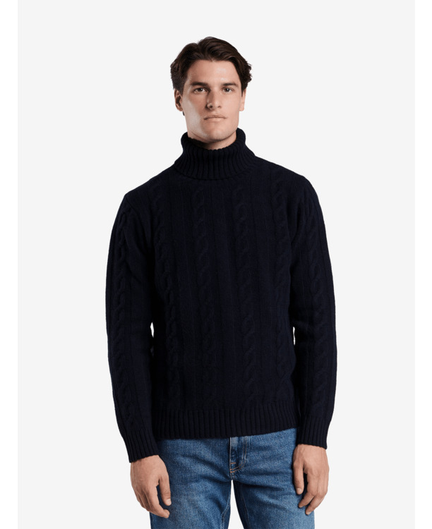 No Label Heren Trui Navy Yorkton Wol