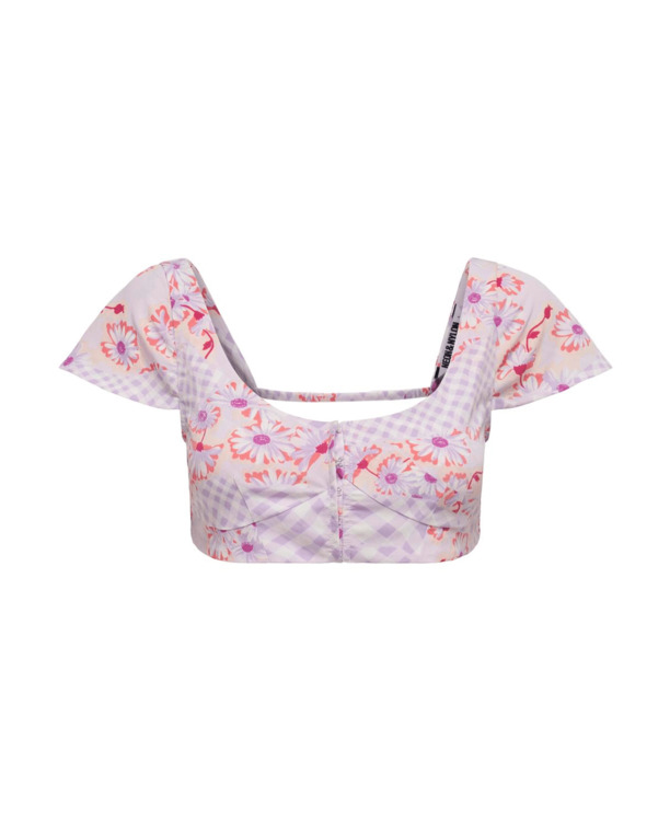 ONLMADELINE S/S OPEN BACK CROP TOP