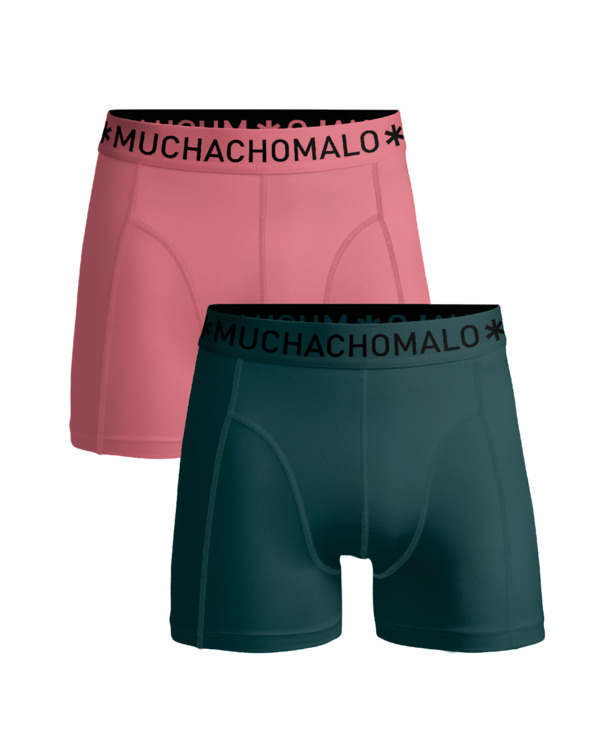 Heren 2-Pack Boxershorts Effen Green/Pink