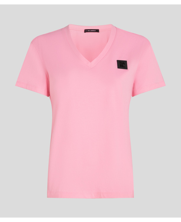 RUBBER PATCH V-NECK T-SHIRT