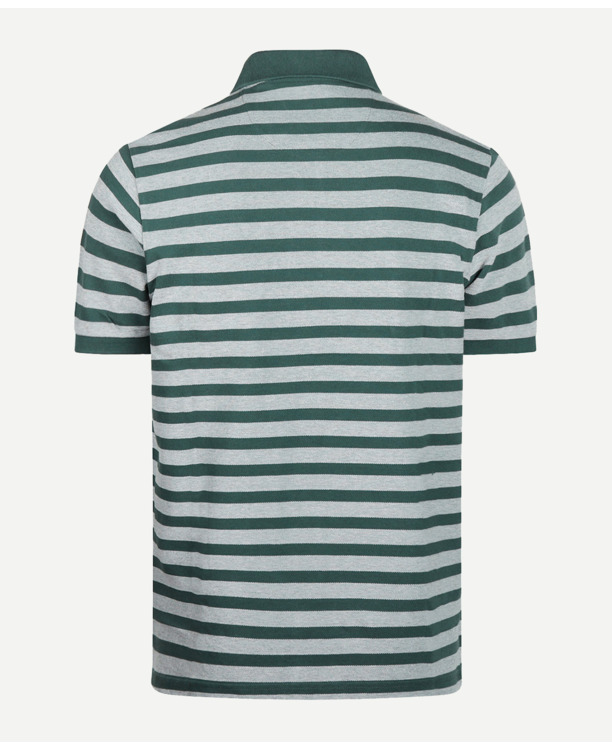Oxford Piquee Stripe Polo 100% Cotton Heren