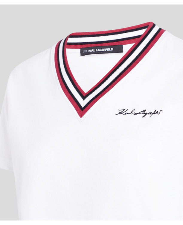 RIB V-NECK SIGNATURE T-SHIRT