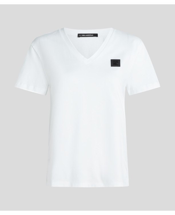 RUBBER PATCH V-NECK T-SHIRT