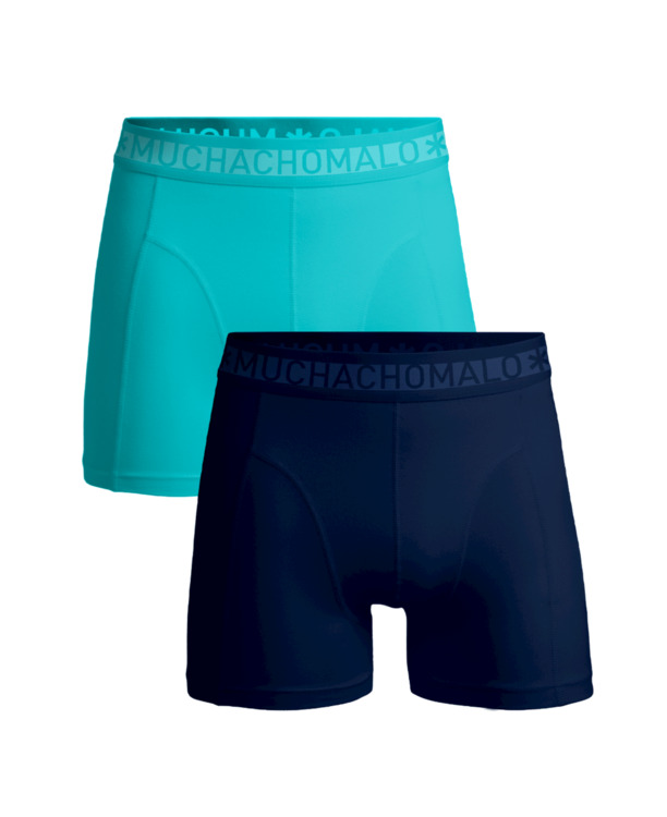 Heren 2-Pack Boxershorts Effen Blue/Blue