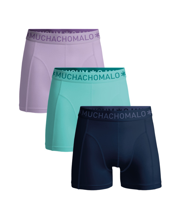 Heren 3-Pack Boxershorts Effen Blue/Purple