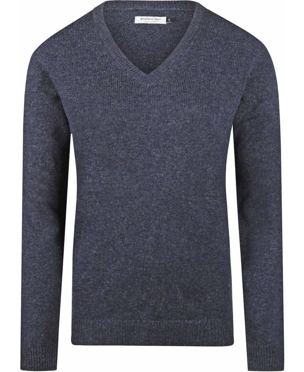 Steppin' Out Damestrui V-hals Lamswol Navy