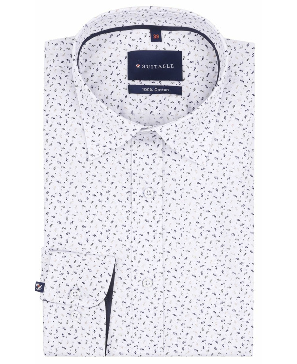 Suitable Overhemd Leaf Print wit