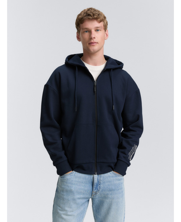 Relaxed fit sweatjack met capuchon