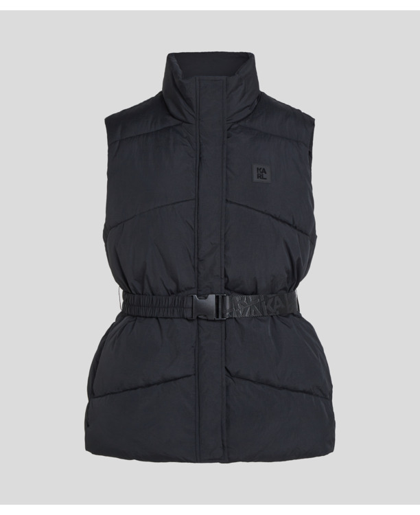 SLEEVELESS PUFFER WITH BELT