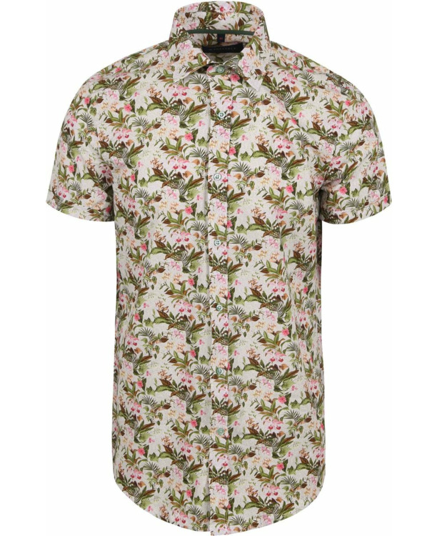 Suitable Short Sleeve Overhemd Print Jungle Groen