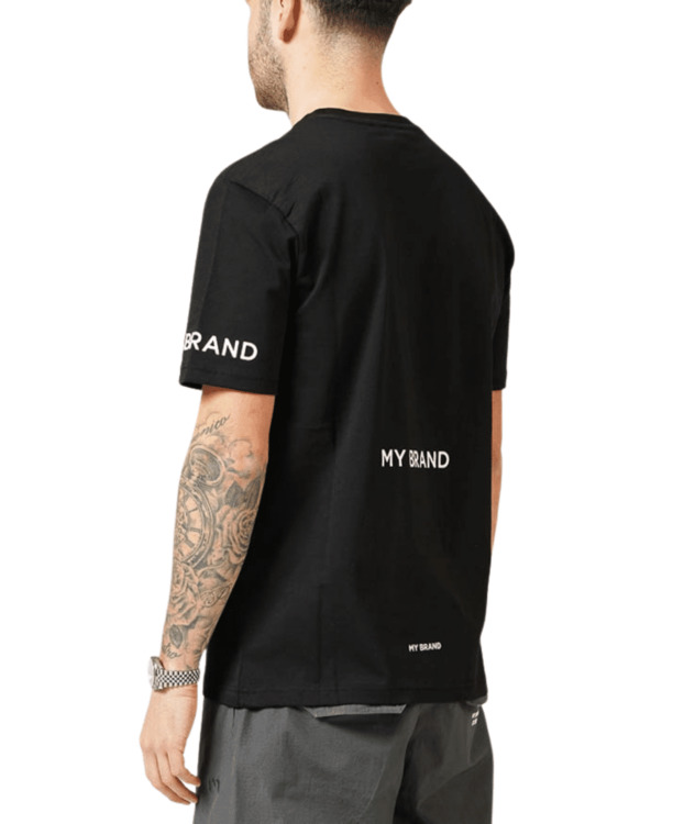 MIJN MERK OMGEKEERD LOGO ZWART T-SHIRT MANNEN