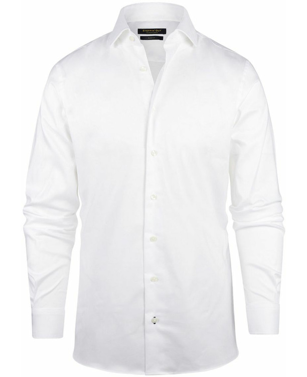 Steppin' Out Overhemd Slim-Fit Twill Wit