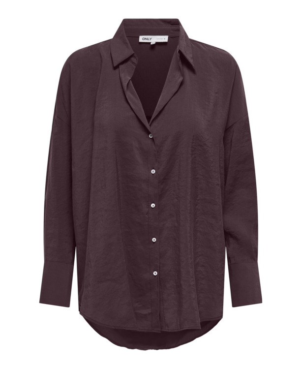 Oversize Fit Shirt Collar Long Sleeves (L/S) Oversized fit overhemd met knoopsluiting en langer op de rug