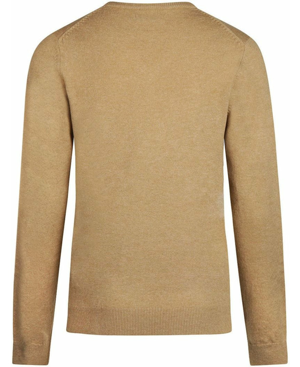Steppin' Out Dames Pullover V-hals Merinowol Camel
