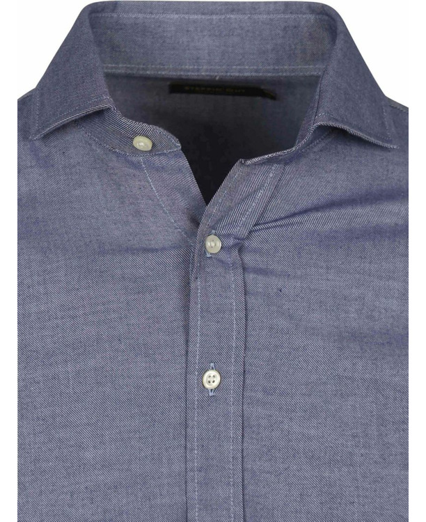 Steppin' Out Overhemd Twill Blauw