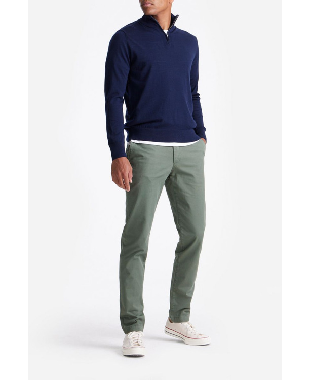 King Essentials The Michael Half Zip Pull Merino Navy