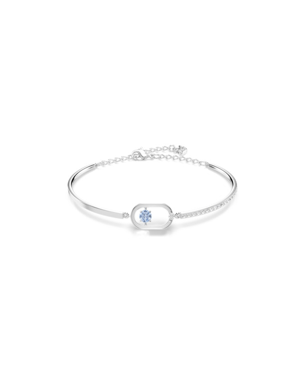 Una Sparkling Dc Soft Bangle Rhodium shiny Fancy Light Blue White