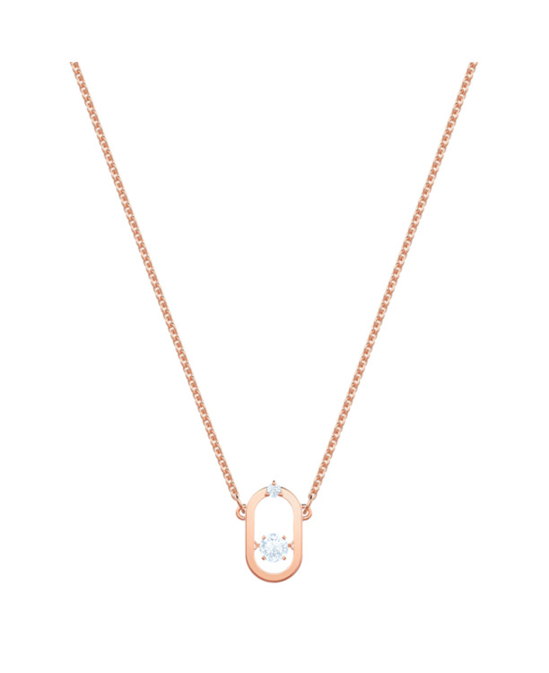Una Sparkling Dc Necklace Rose Gold shiny White