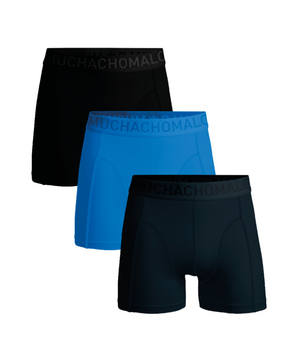 Heren 3-Pack Boxershorts Microvezel Effen Black/Blue