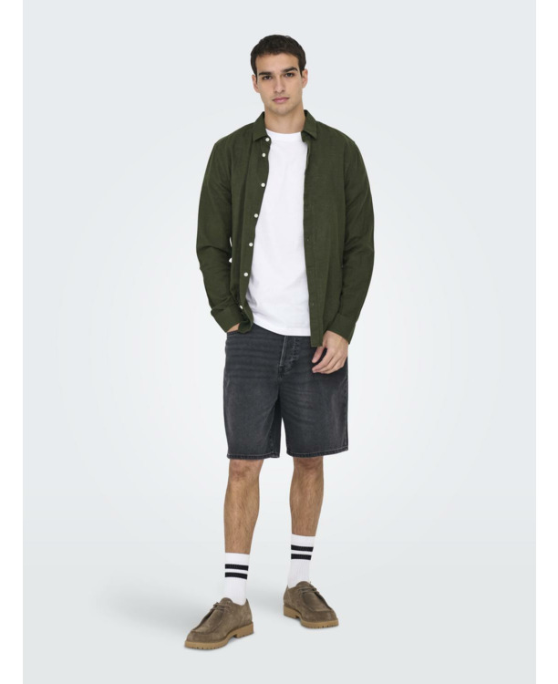 Slim Fit Overhemdkraag Lange Mouwen (L/M) Heren
