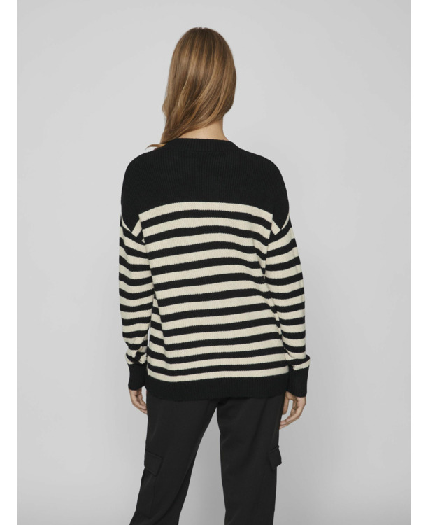 VIRIL RIB STRIPE L/S KNIT TOP - NOO
