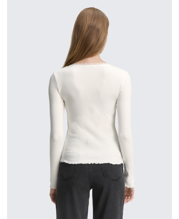 Shirt met lange randen en boorden