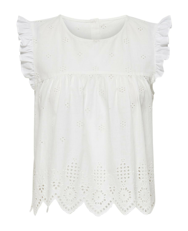 Regular Fit O-Neck Sleeveless (S/L) Chique mouwloze top met O-hals en ruches