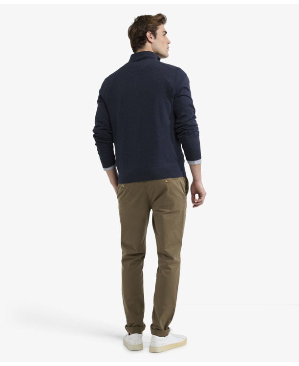 Zip Mock Sweater 100% Cotton Heren